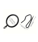 Gordijnring met Gordijnhaak Set Zwart