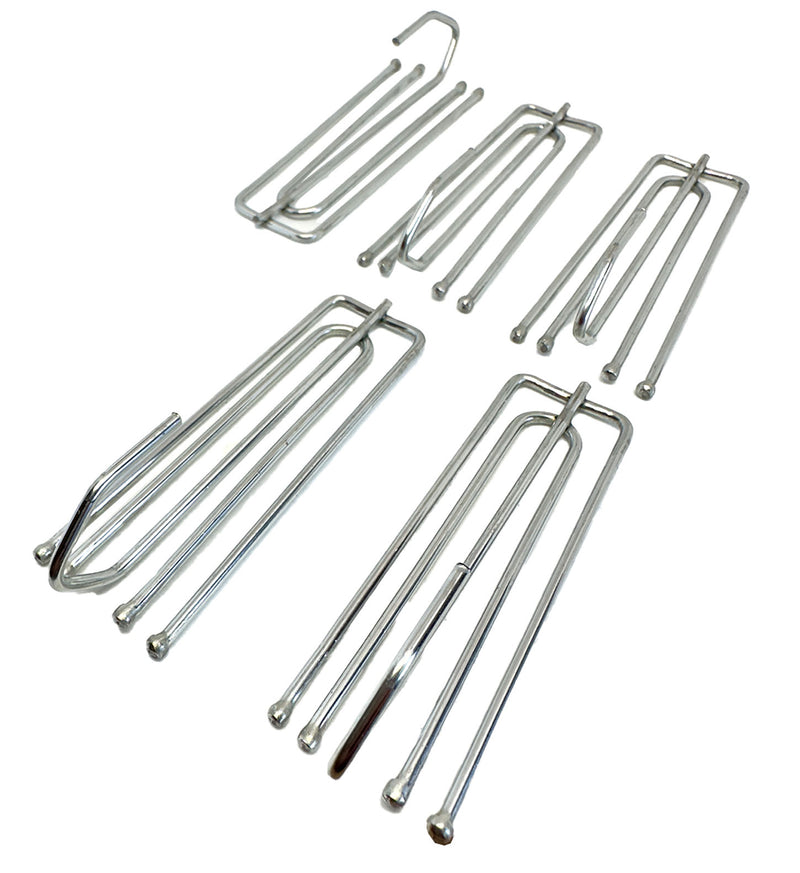 Plooihaken 4 poot longneck Gordijnhaken Schelphaken RVS 10 Stuks
